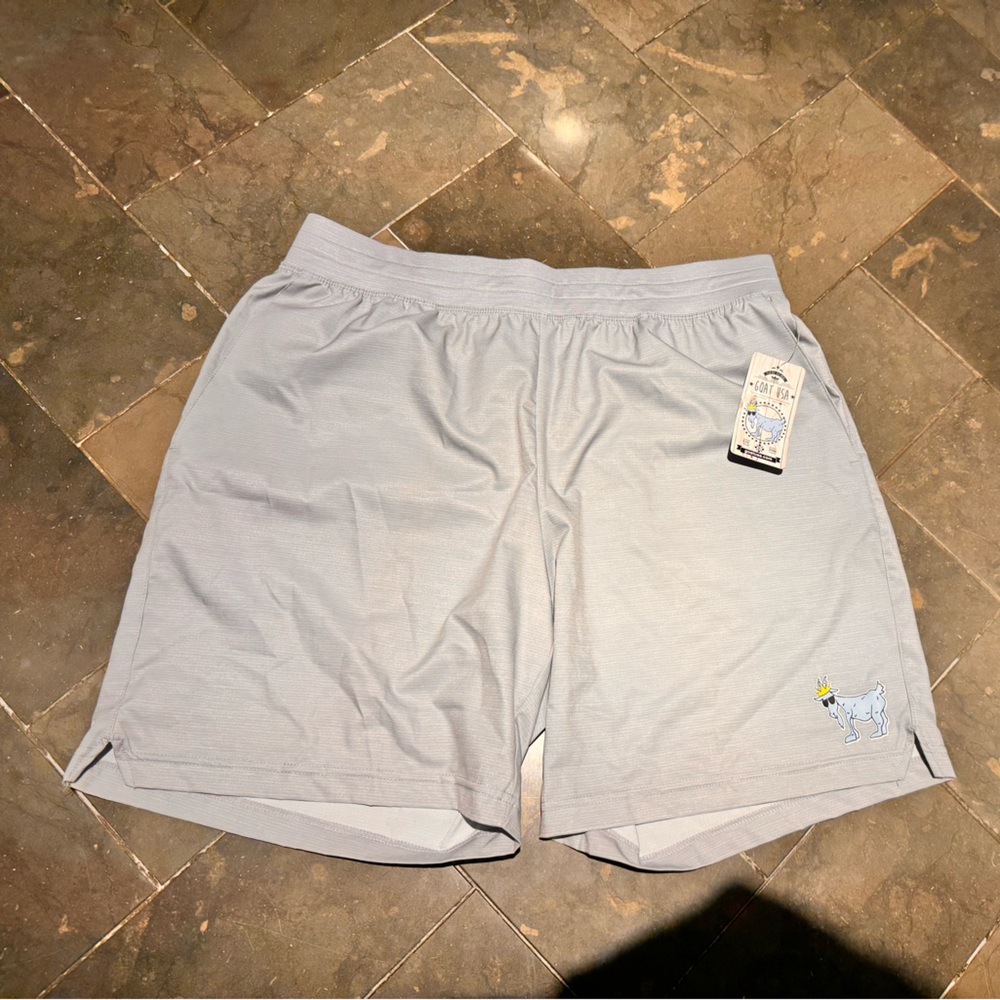 GOAT USA OG Athletic Shorts, NWT, men’s size XL, light gray